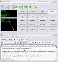 Textbausteinverwaltung Drag and Write - Beispiel